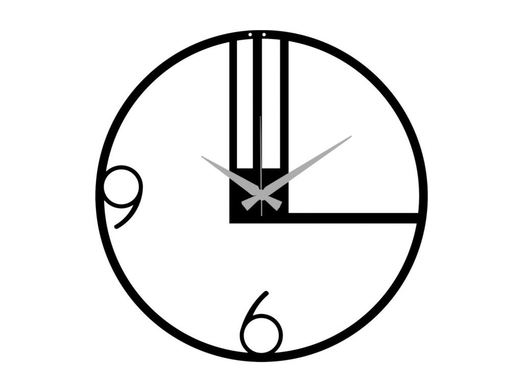 Reloj de Pared Números 14, Negro, 60x0,15x60 cm, Hogarlujo