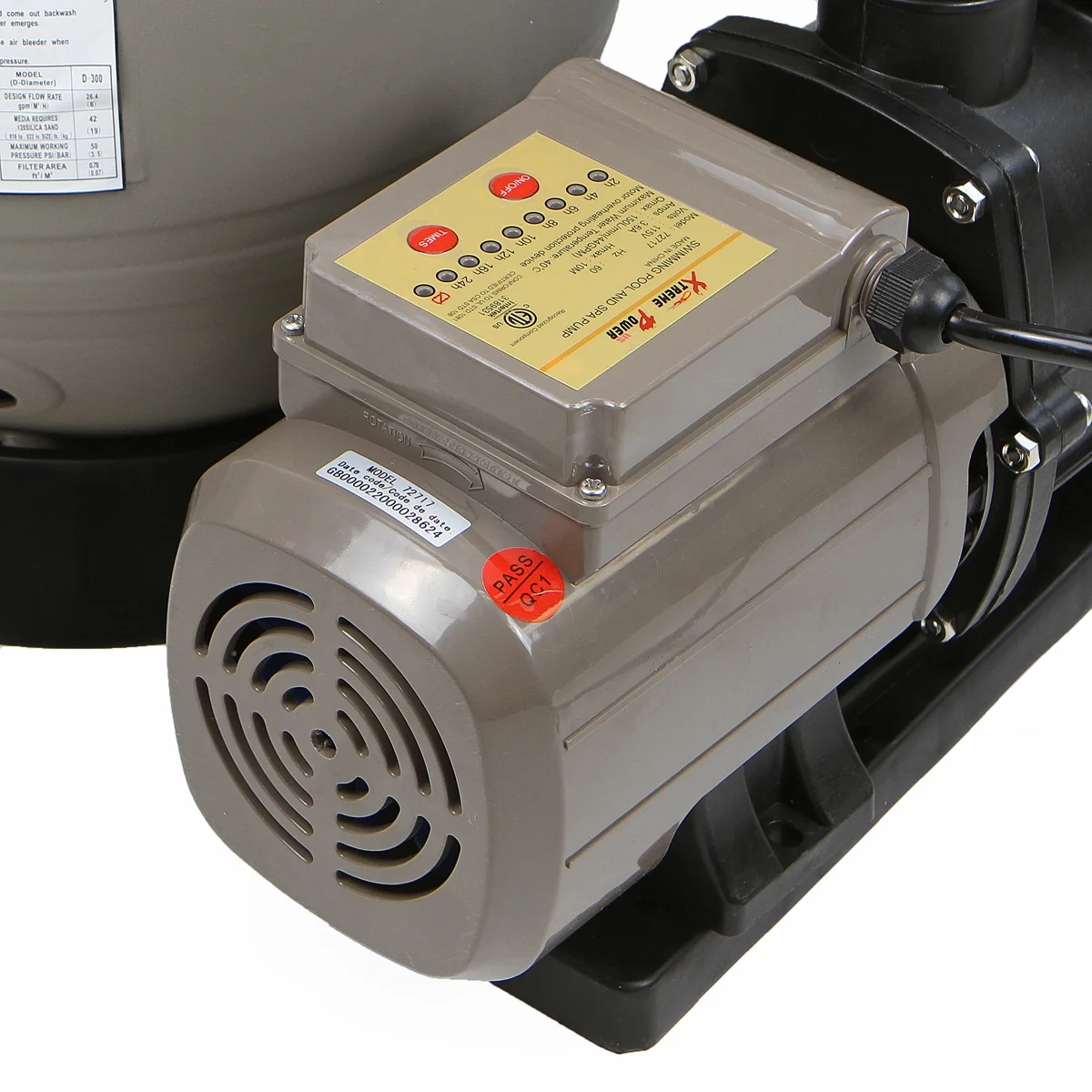 XtremepowerUS Sand Filter Pump for Above Ground Pool, 2400 GPH Pool Filter Pump, 7-Way Valve - Image 16
