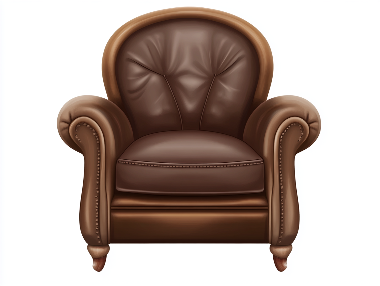 Sillón Club acogedor para sala de lectura con diseño redondeado