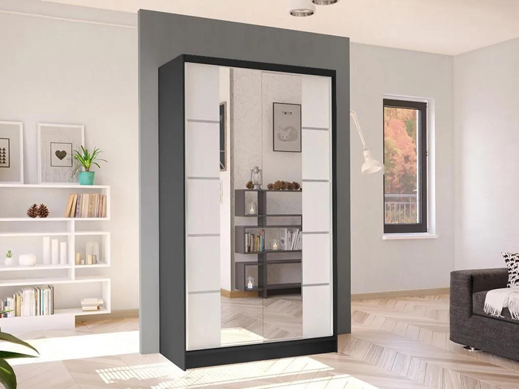 Armario Lluesmahome 169 Blanco | Negro 200x100x58cm Puertas de armario - Correderas OIWQ24421