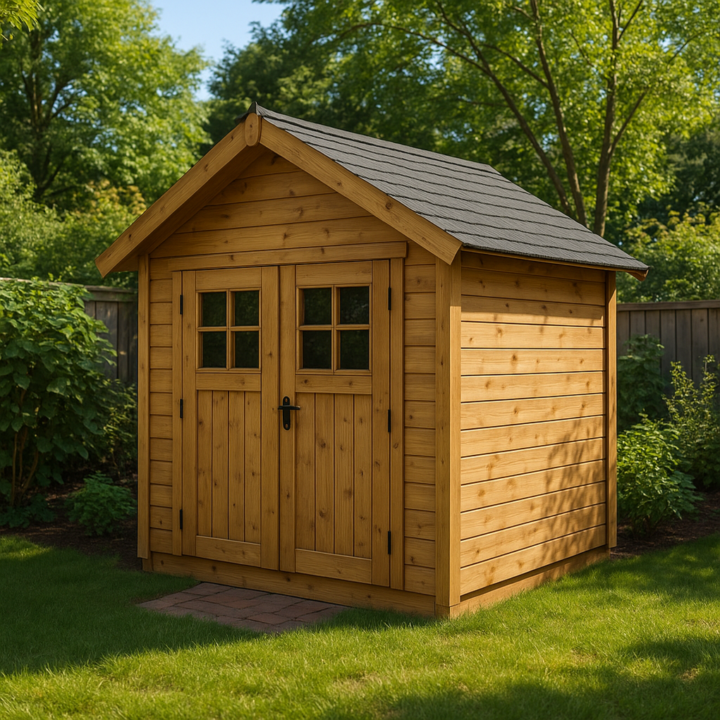 Caseta de jardín de madera 224x140x210 cm marrón DNiMPnK376tE