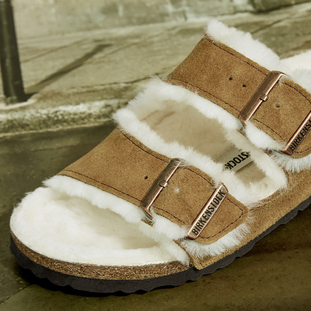 Birkenstock - Sandales Arizona en Fourrure - Marron