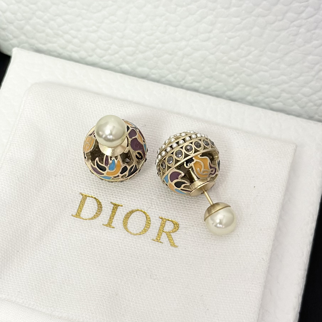 Dior Enamel Earrings - Original Replica Club