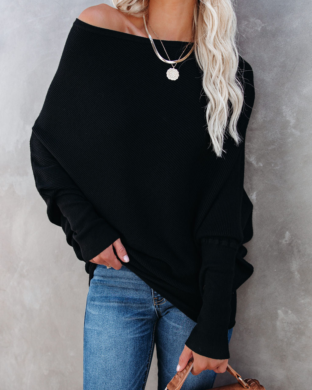 All That Ribbed Cashmere Blend Sweater - Black - Se7enfashion