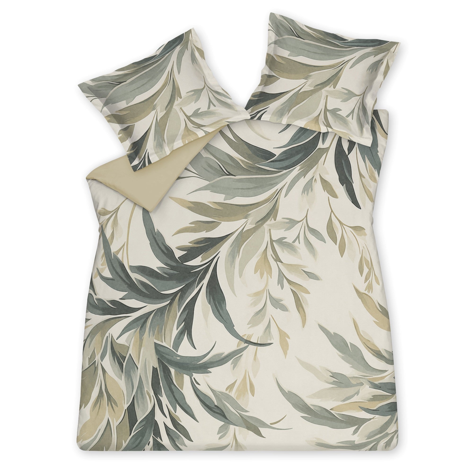 Eldar Garden Dekbedovertrek Thyme   140 x 200 220 cm   Beige   Groen