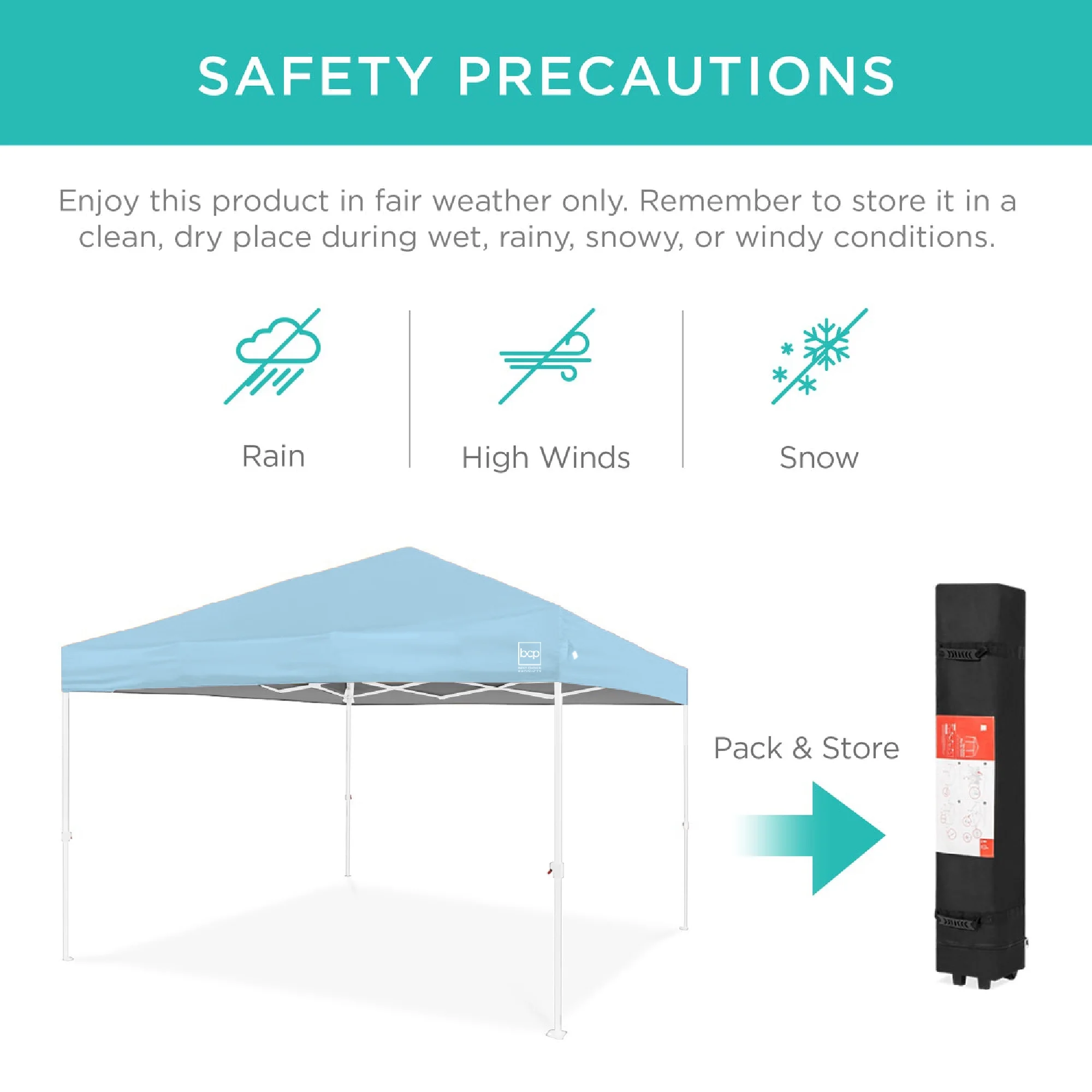 Best Choice Products 10x10ft Easy Setup Pop Up Canopy w/ 1-Button Setup, Wheeled Case, 4 Weight Bags - White - Image 150