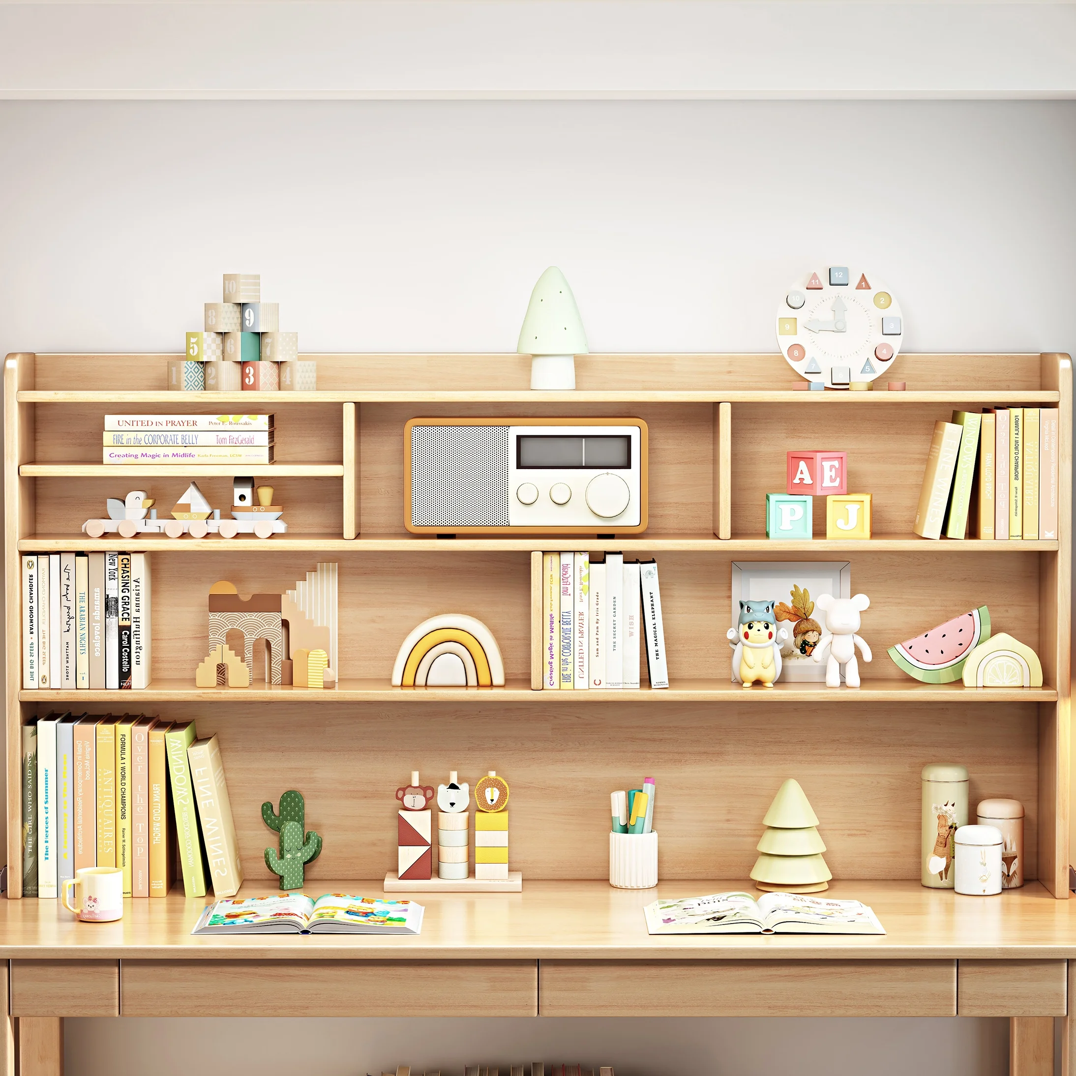 BALANBO Solid Wood Kids Desk and Chair Set with Hutch,Study Computer Desk with Drawers, Extra Large Two Person Study Desk Writing Table, Student White Desk with Bookshelf for Bedroom,Study Room,White - Image 15