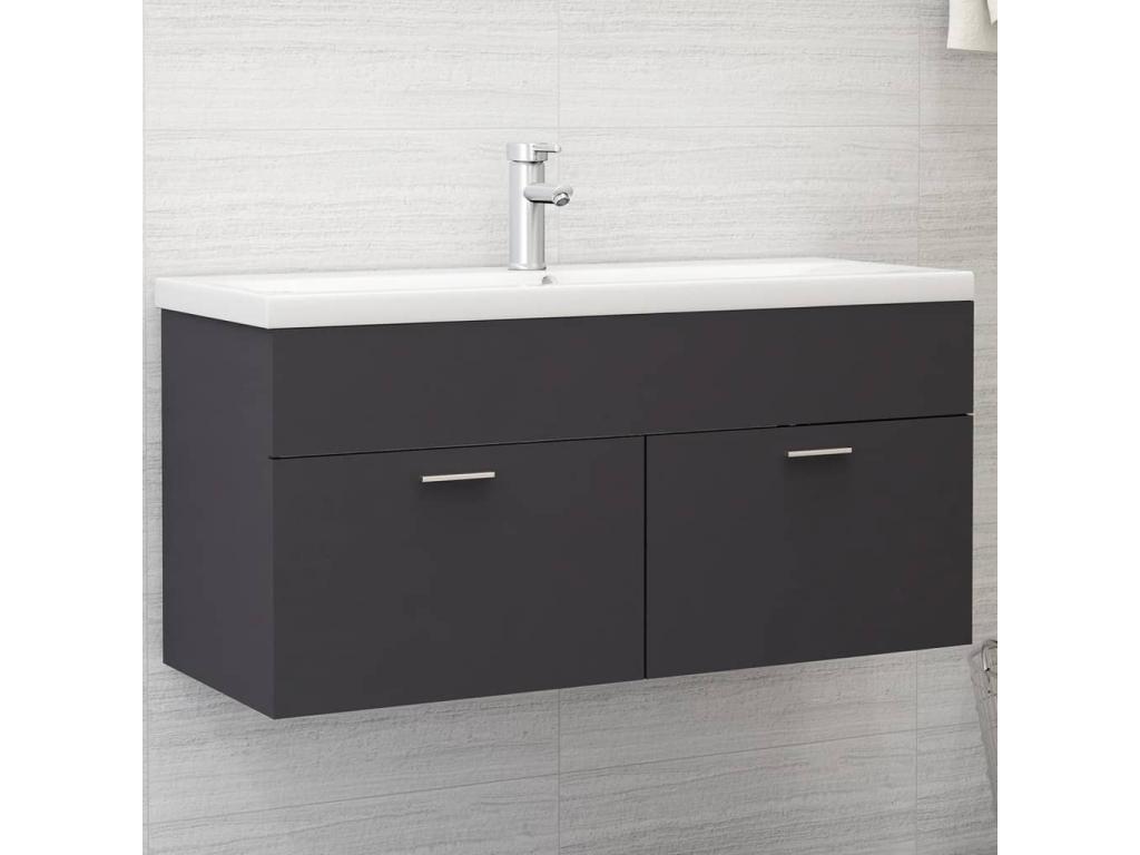 Mueble lavabo Gris 100x38,5x46 cm Madera contrachapada