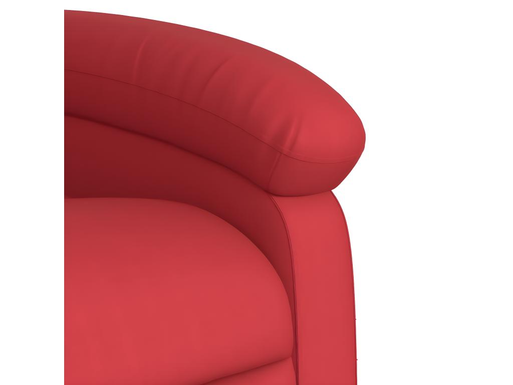 Sillón reclinable de cuero sintético rojo