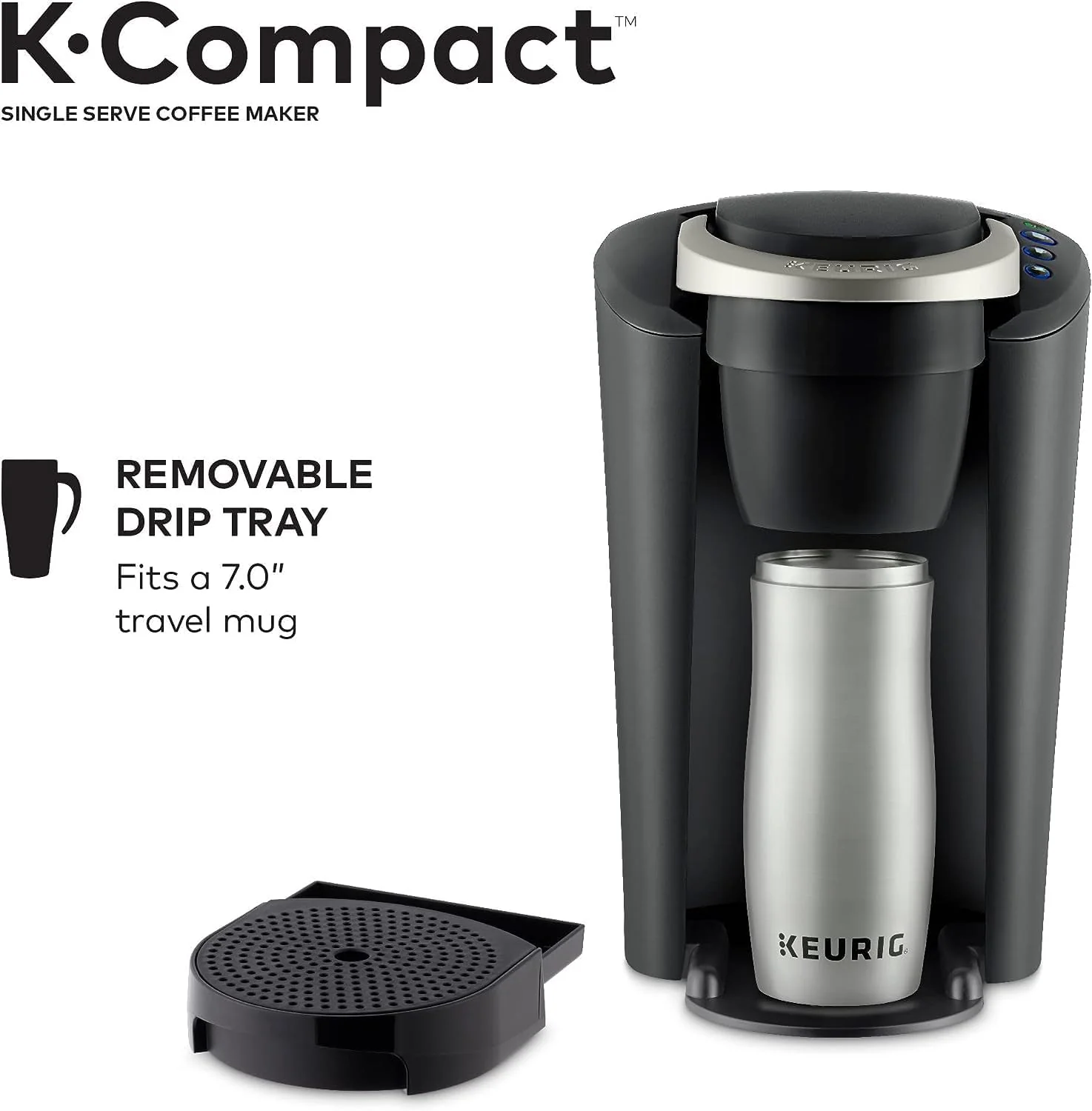 Single-Serve K-Cup Pod Coffee Maker, Black, 2.3