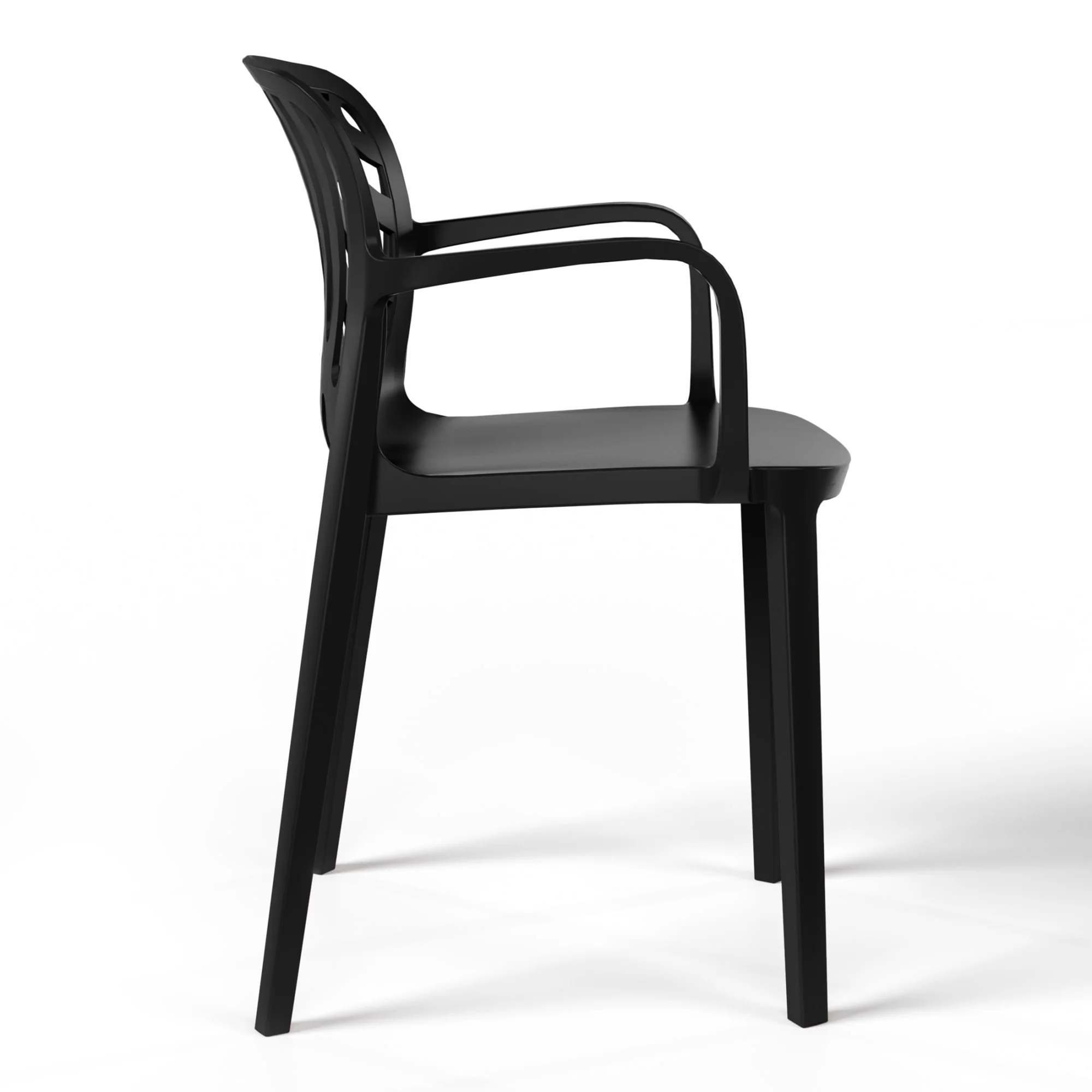 WestinTrends Playa 3-Piece Outdoor Resin Patio Bistro Table Set with Stackable Patio Dining Side Chairs For 2, Black - Image 4