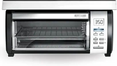BLACK DECKER SpaceMaker Under Counter Toaster Oven, Digital Controls, Black/Stainless Steel, Fits 9′′ Pizza or 4 Slices