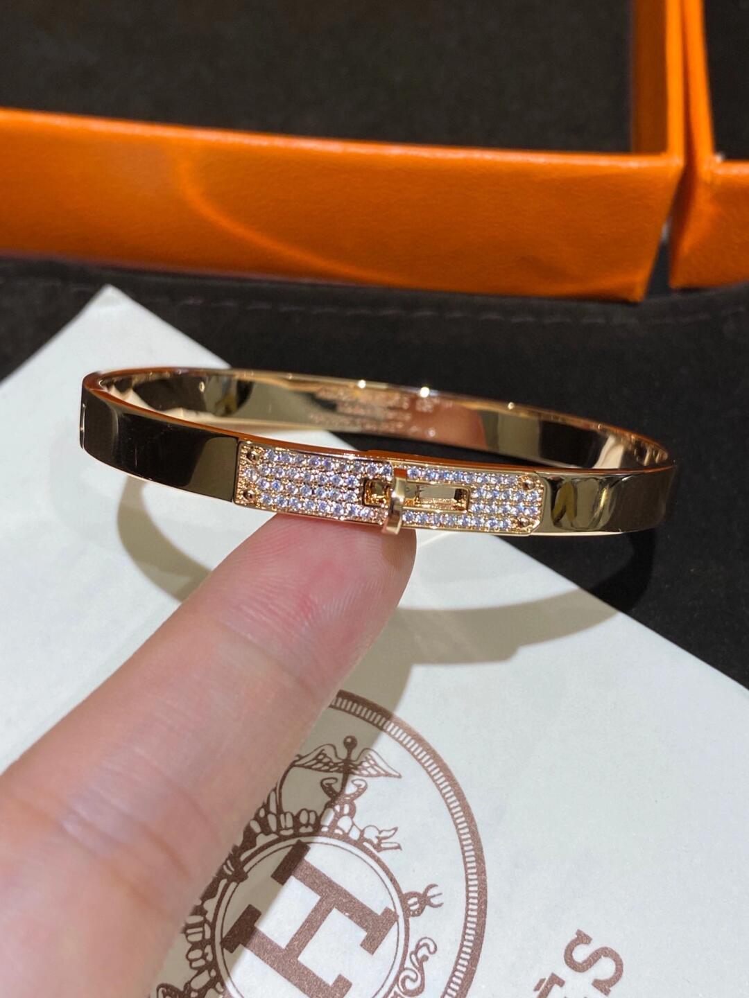 Hermes Kelly Pave Bracelet Bangle - Original Replica Club