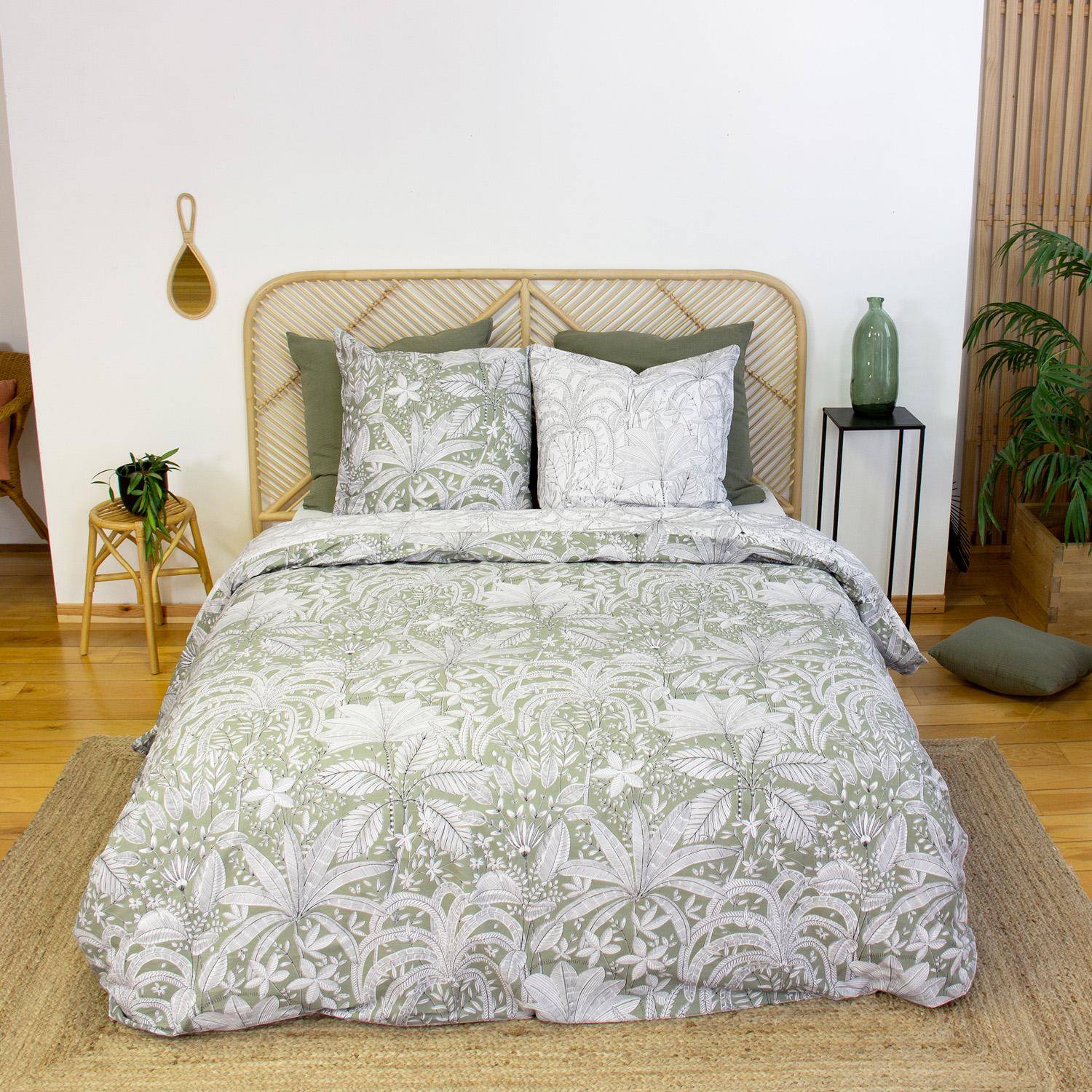 Sybille - Ropa de cama reversible con estampado vegetal, 2 plazas
