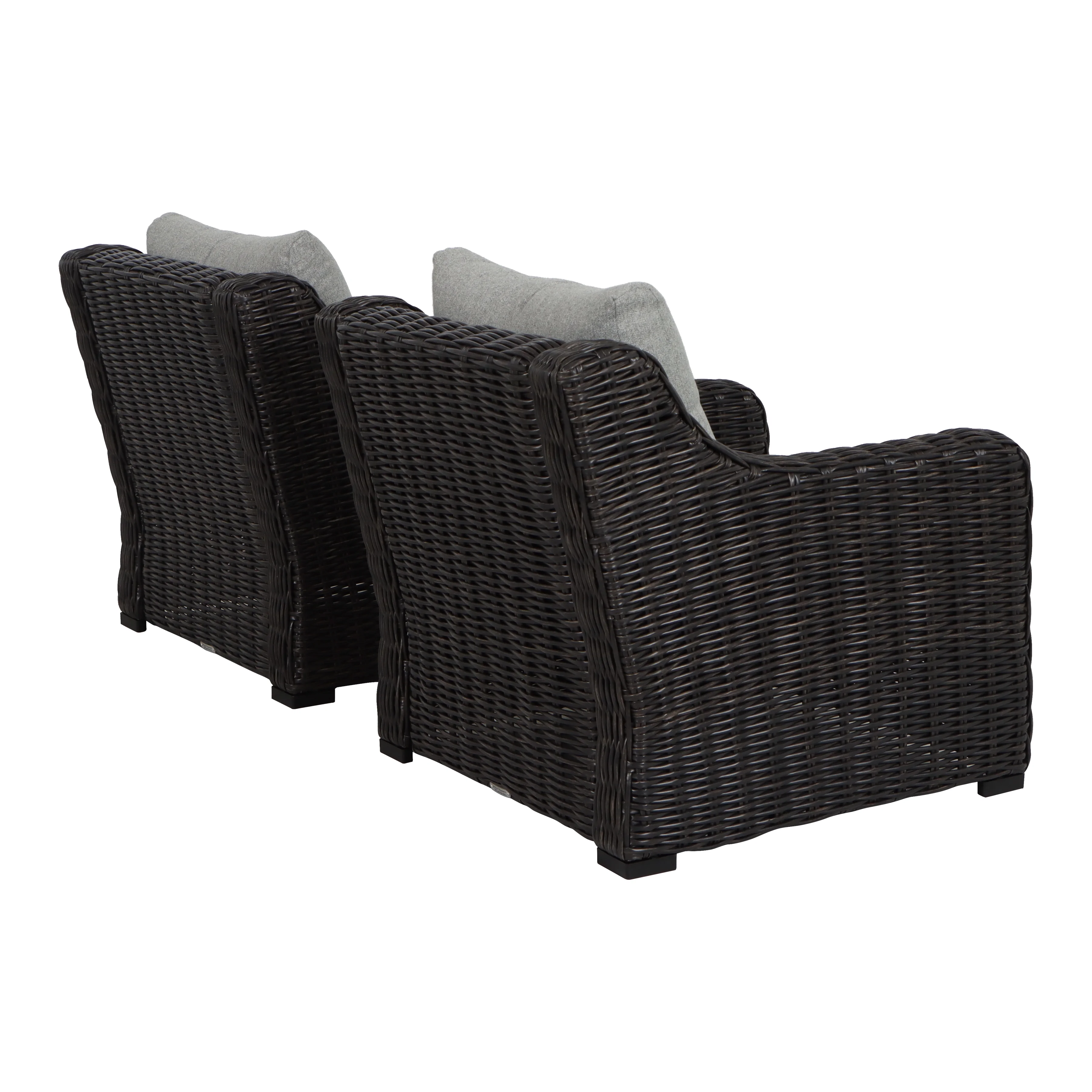 Better Homes & Gardens Bellamy 2-Pack Outdoor Wicker Club Lounge Patio Chairs, Dark Brown - Image 9