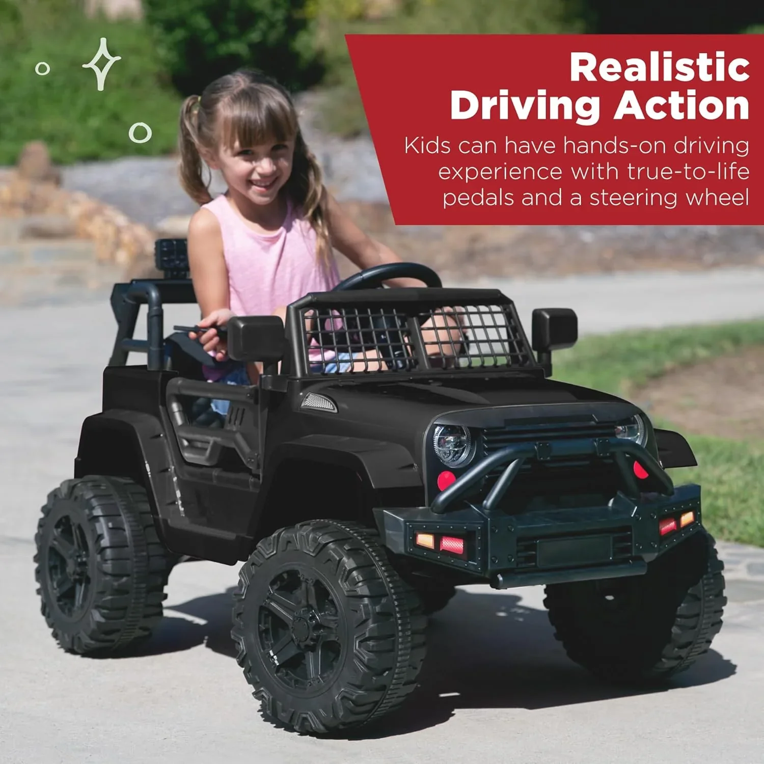 Best Choice Products 12V Kids Ride-On Truck Car with Spring Suspension and LED Lights