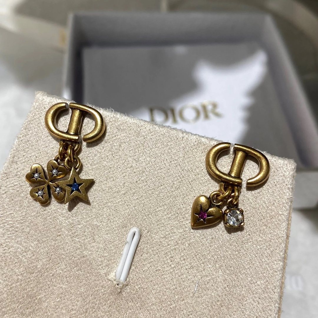 Dior Vintage Asymmetric Clover Star Heart Earrings - Original Replica Club