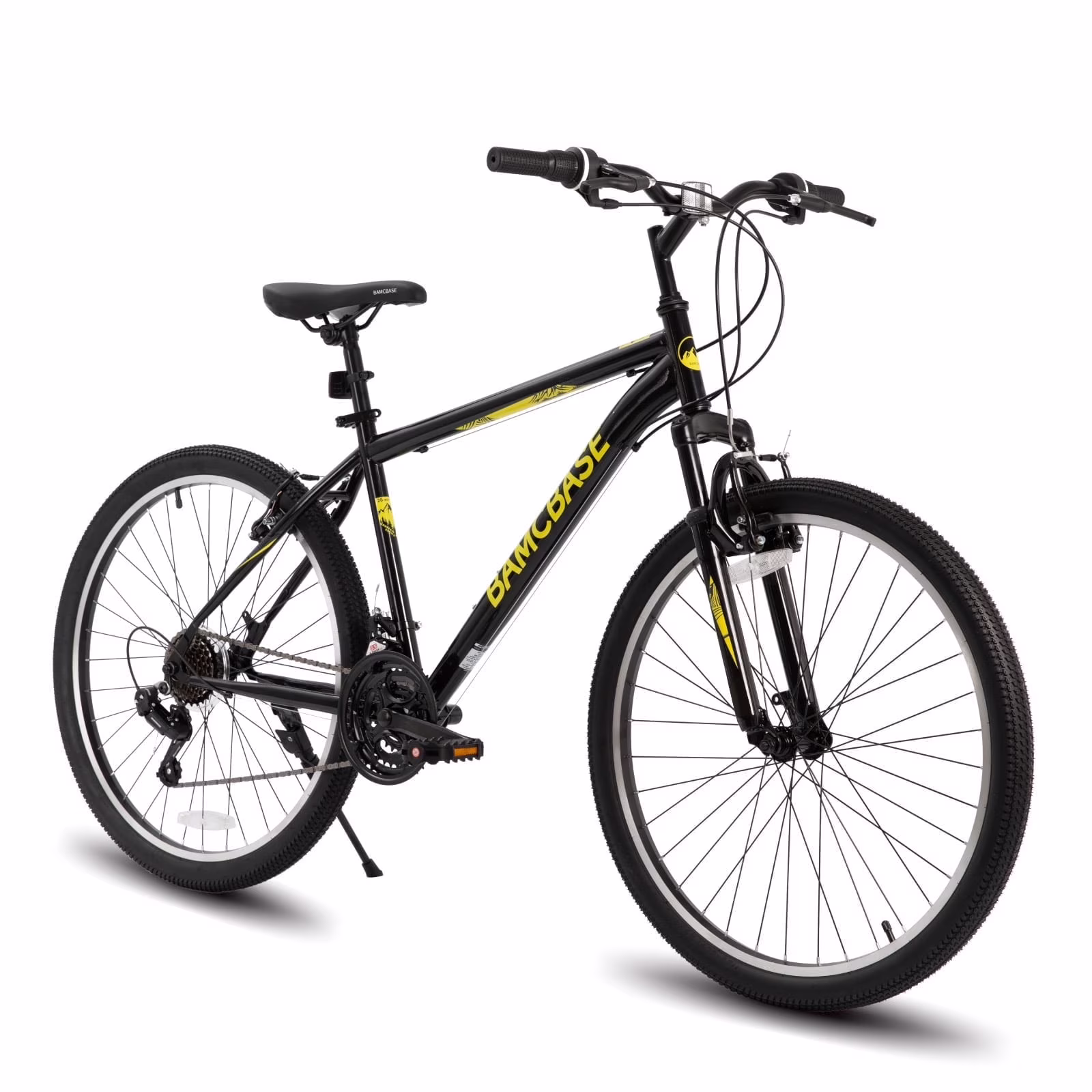 Hiland 26 27.5 29 in Mountain Bike, Mens Womens MTB with 21 Speeds, High - Tensile Steel Frame, V Brake, Hardtail Bicycle for Adults(Blue/26")