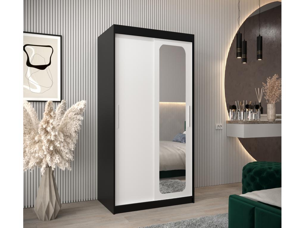 ARMARIO Abodeia T2 DE PUERTAS CORREDERAS 200/100/62 2 puertas negro/blanco