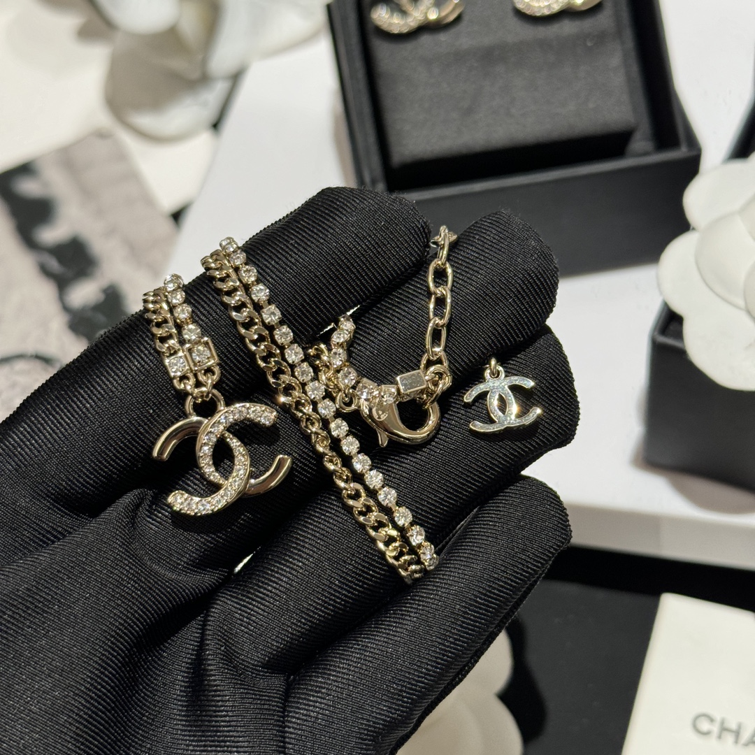 Chanel Light Gold CC Brooch Bracelet Bangle Earrings Necklace - Original Replica Club