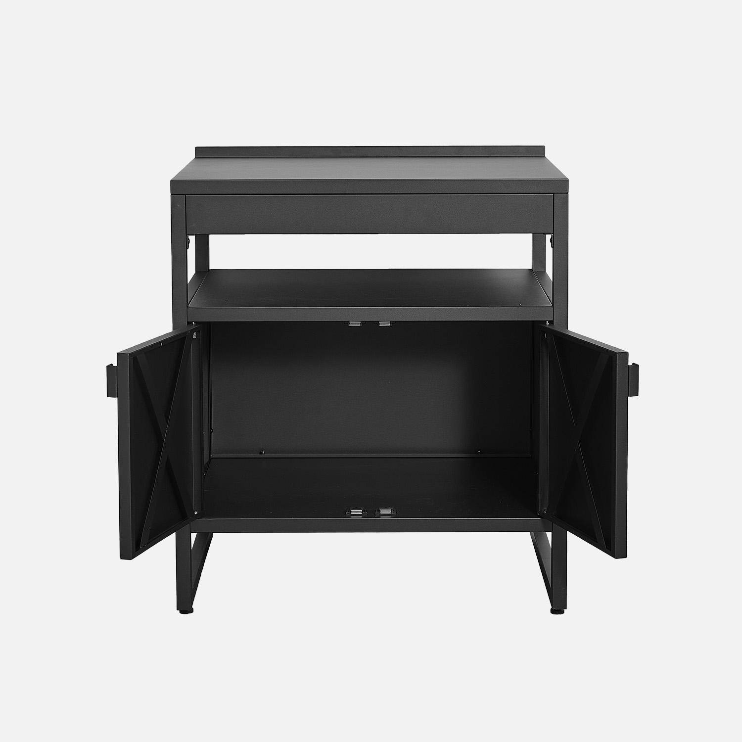 Kea - Cocina exterior de acero, 2 puertas, 80cm
