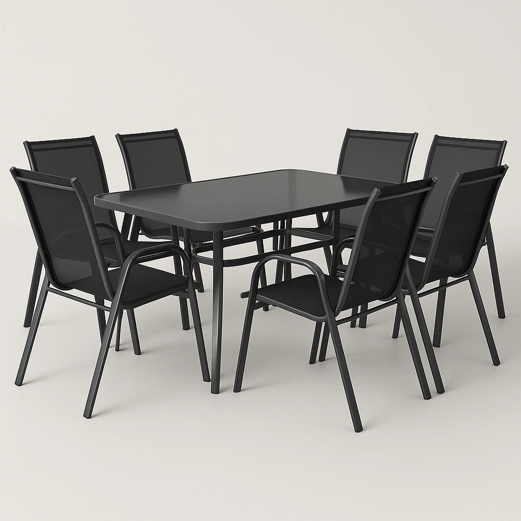 Conjunto de jardín exterior de aluminio antracita - gnStyqR364af