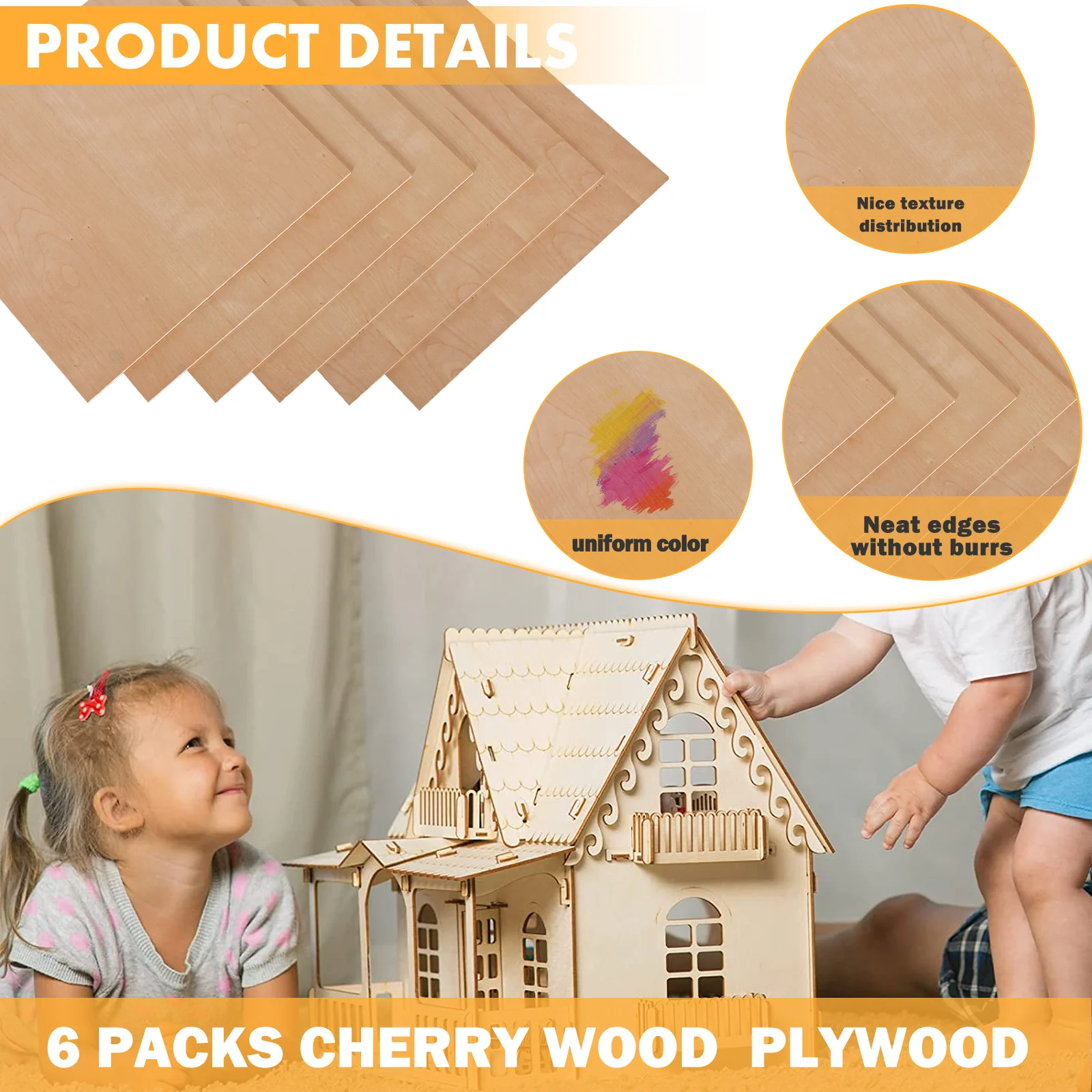 3mm Cherrywood Plywood (6pcs)