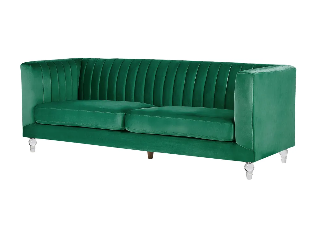 Sofá de terciopelo verde Nidovia. vfy145993
