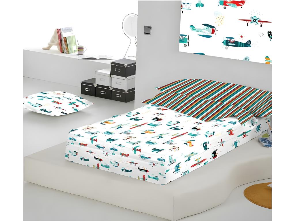 Saco nordico con Relleno AVIONCITOS Cama 90 x 190/200 multicolor