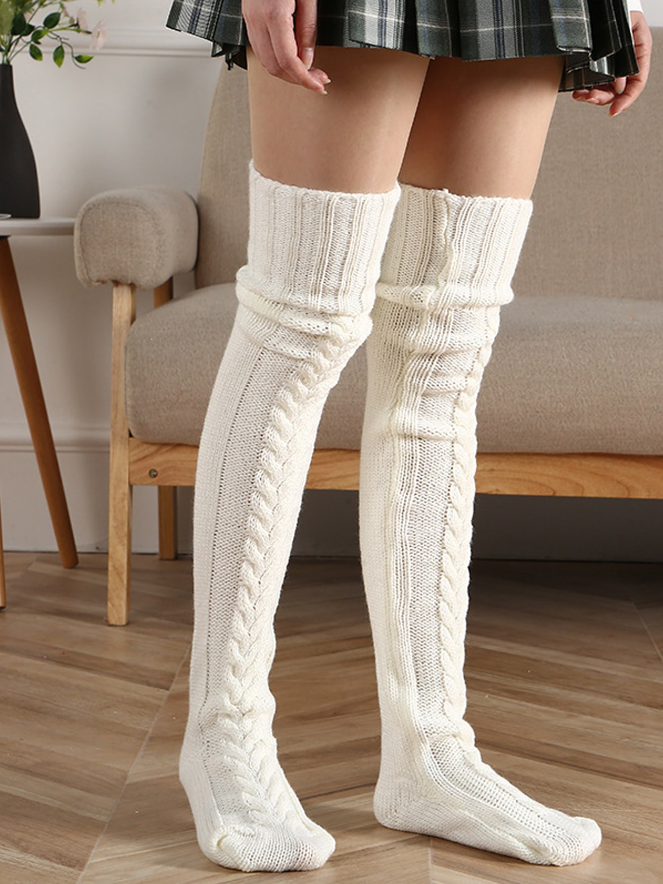 Solid Over The Knee Socks
