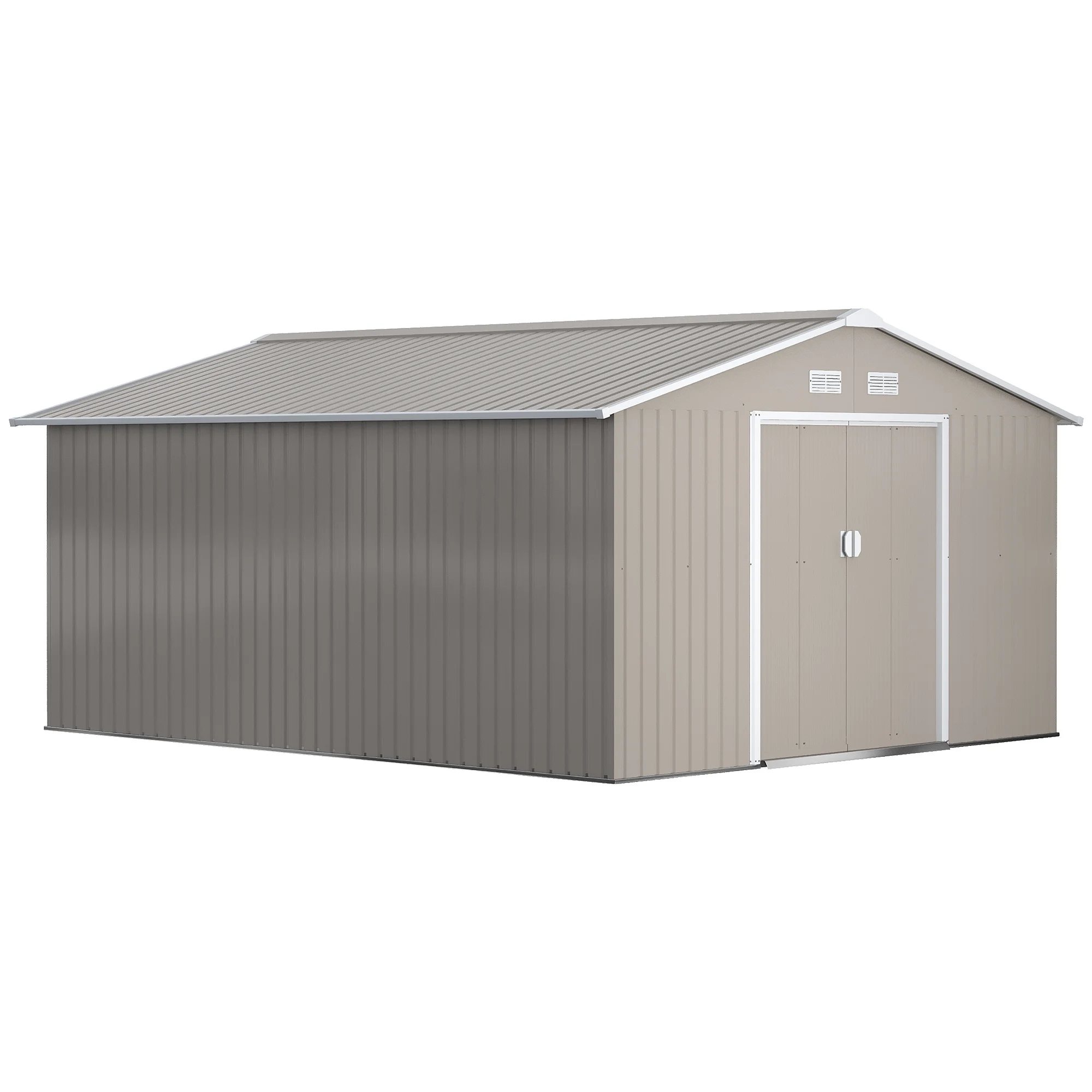 Outsunny 7' x 4' Metal Storage Shed Organizer, Garden Tool House with 4 Vents and 2 Sliding Doors for Backyard, Patio, Garage, Lawn, Dark Gray - Image 75