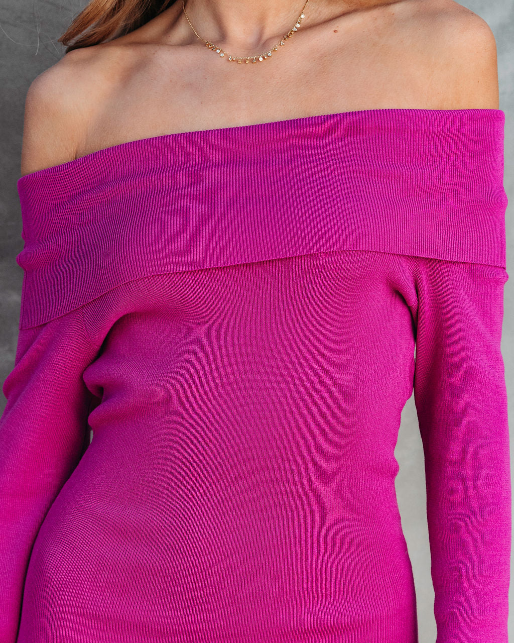 Roxette Ribbed Off The Shoulder Midi Dress - Orchid - Se7enfashion