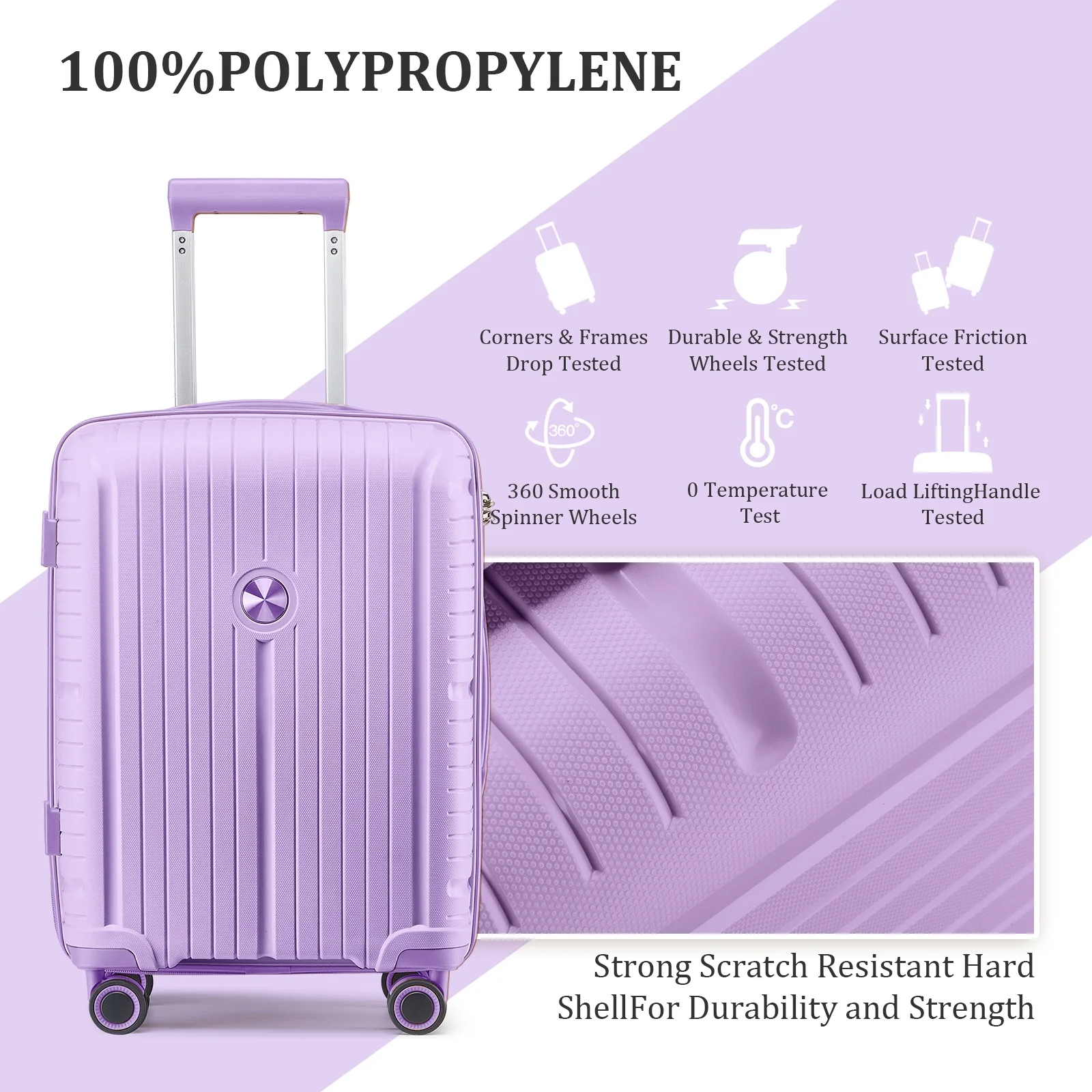 Joyway 5 Piece Luggage Sets Hardshell Lightweight Suitcase with TSA Lock Spinner Wheels-Orange - Image 15