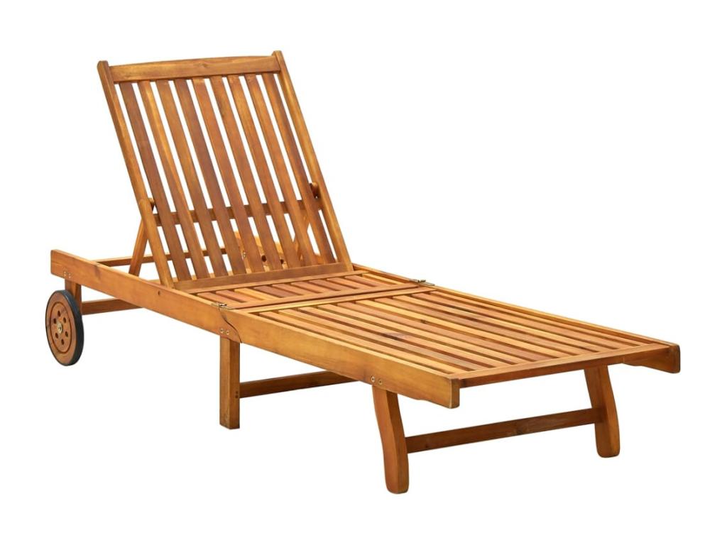 Sillón de jardín con cojín Madera maciza de acacia
