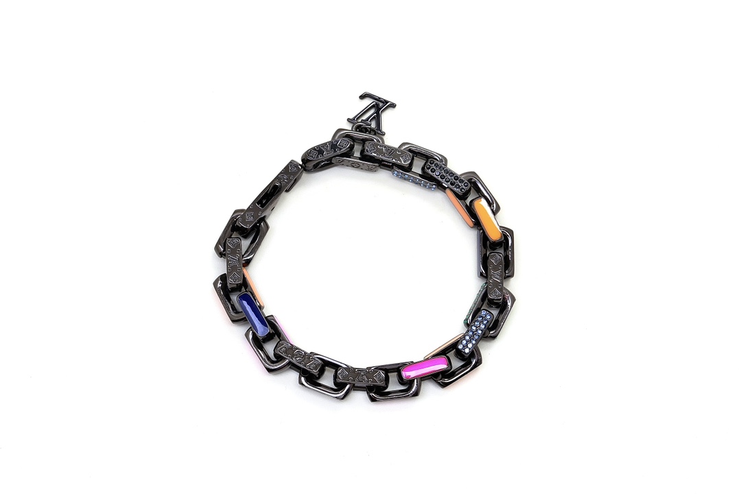 Louis Vuitton Black Gold Monogram Bracelet - Original Replica Club