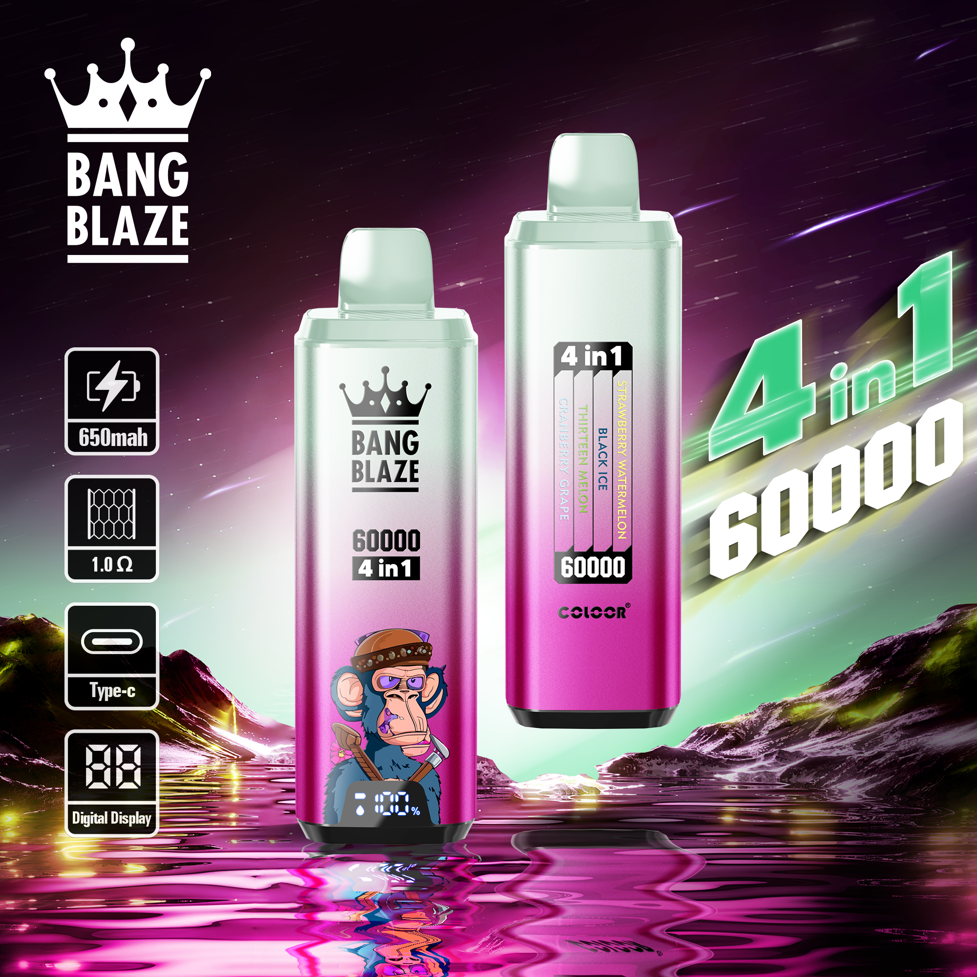 Bang Blaze 60000 Puffs 4in1 Smart Display Vape