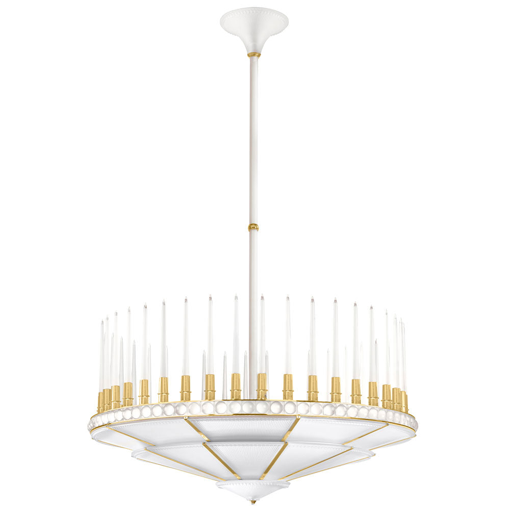 LUSTRE PERLES - CRISTAL INCOLORE, FINITION DORÉ SATINÉ