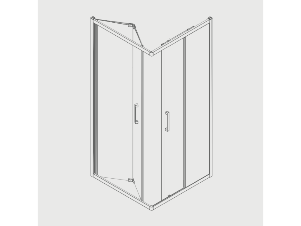 Angular de ducha Puerta Plegable + Puerta Corredera S300 70 cm