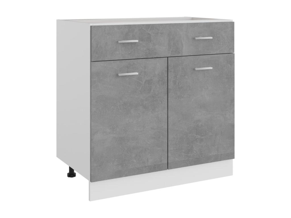 Armario bajo cajón madera ingeniería gris hormigón 80x46x81,5cm