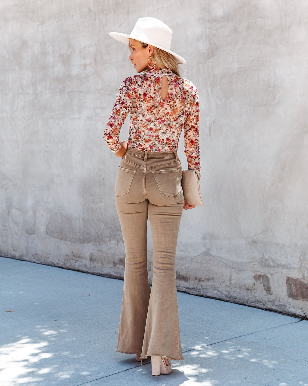 Maven Floral Sheer Mock Neck Top - Se7enfashion