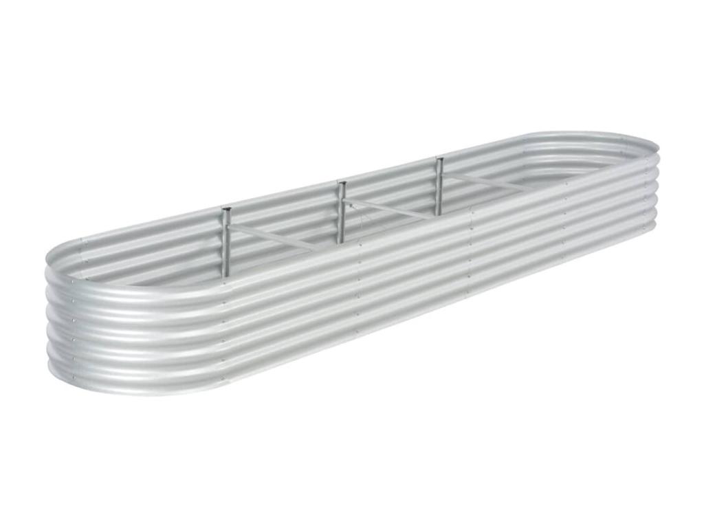 Arriate de acero galvanizado plateado 400x80x44 cm