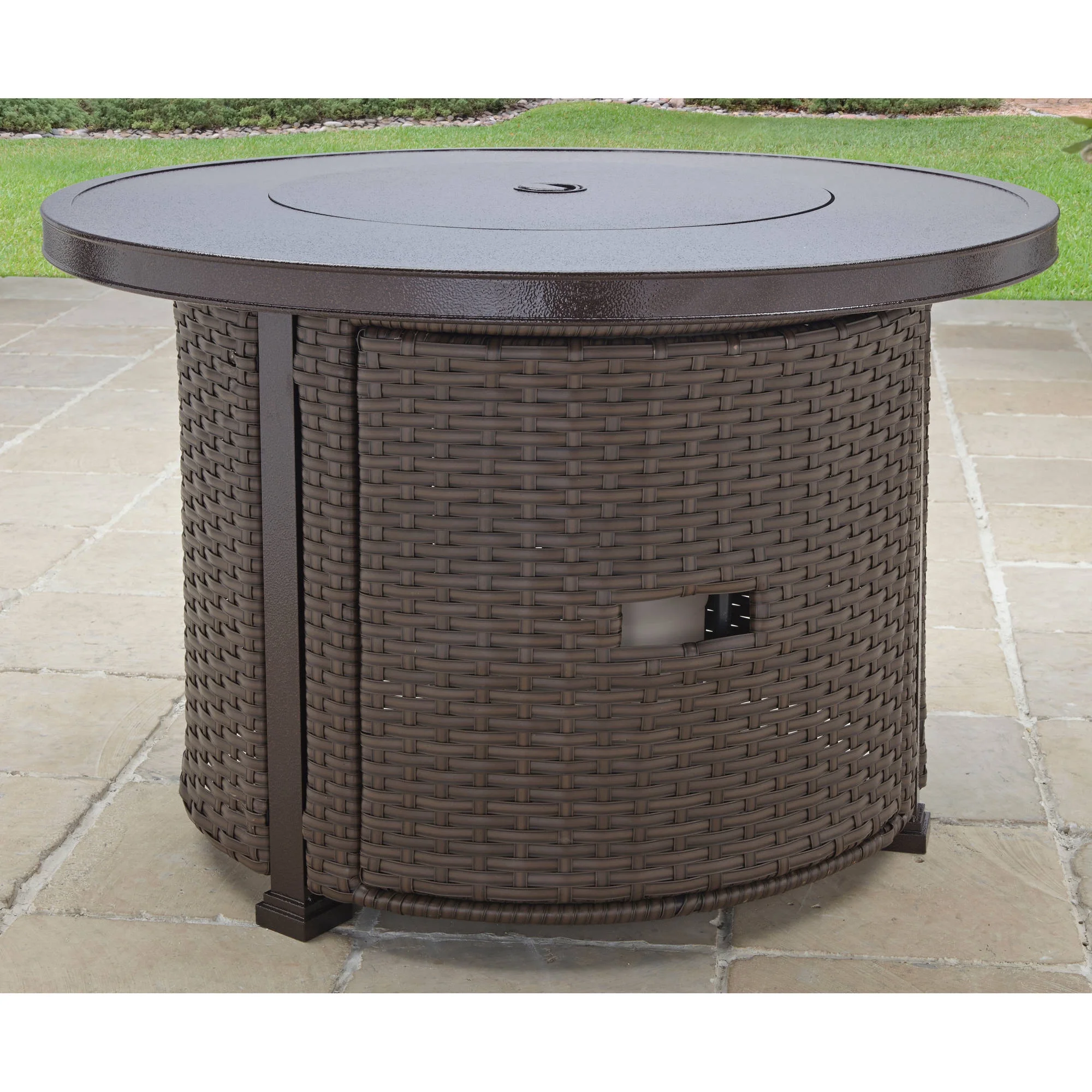 Better Homes & Gardens Colebrooke 37" Round 50,000 BTU Propane Gas Fire Pit Table with Glass Beads, Metal Lid and Protective Cover - Image 4