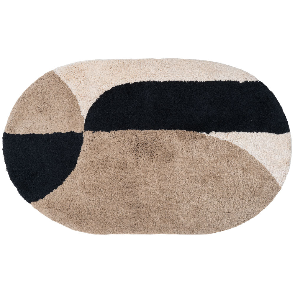 Veer Carpets - Badmat Bowie - Taupe Ovaal 60 x 100 cm