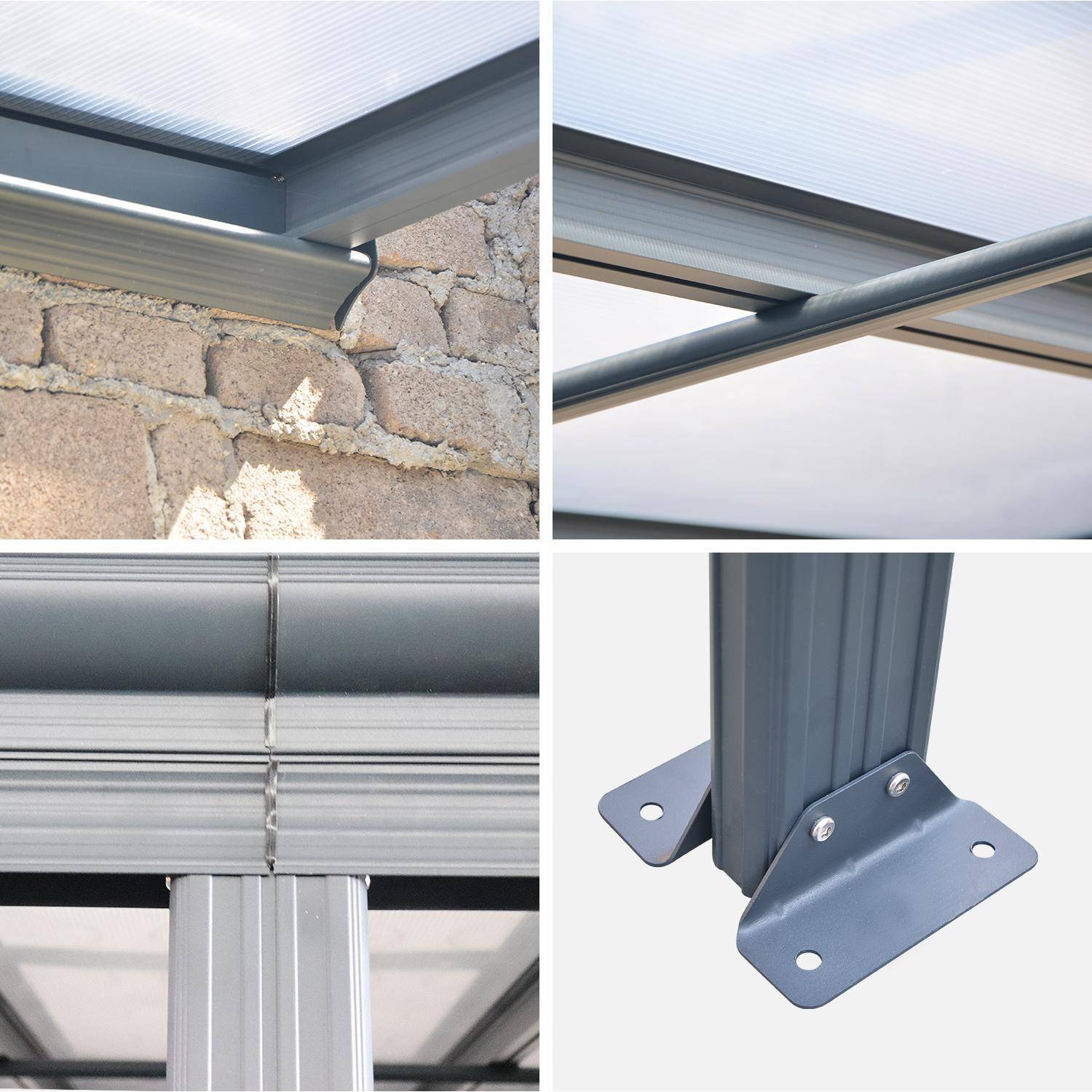 Avenio - Pérgola 3x4.4m de aluminio con canalón