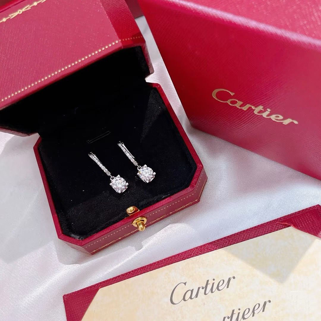 Cartier Square Diamond Dangle Earrings - Original Replica Club