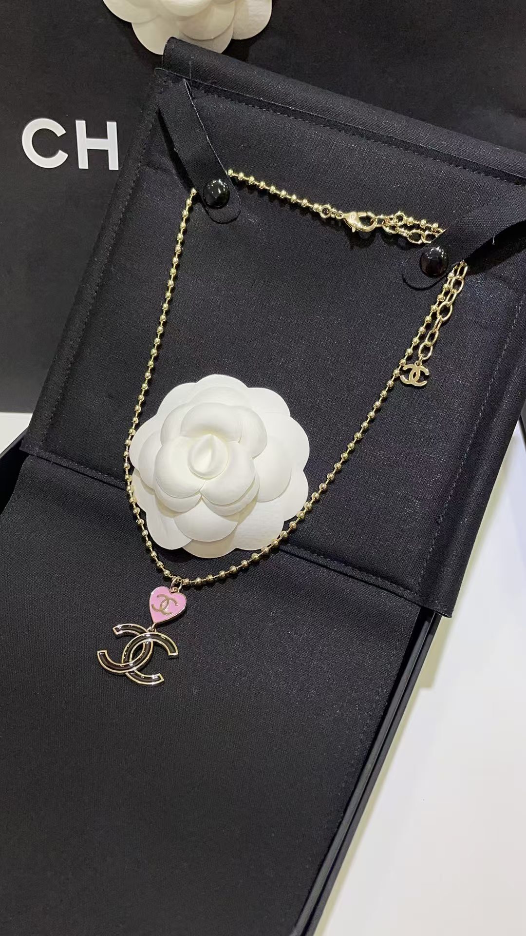 Chanel Diamond Pearl Paved Double C Pendant Pearl Necklace - Original Replica Club