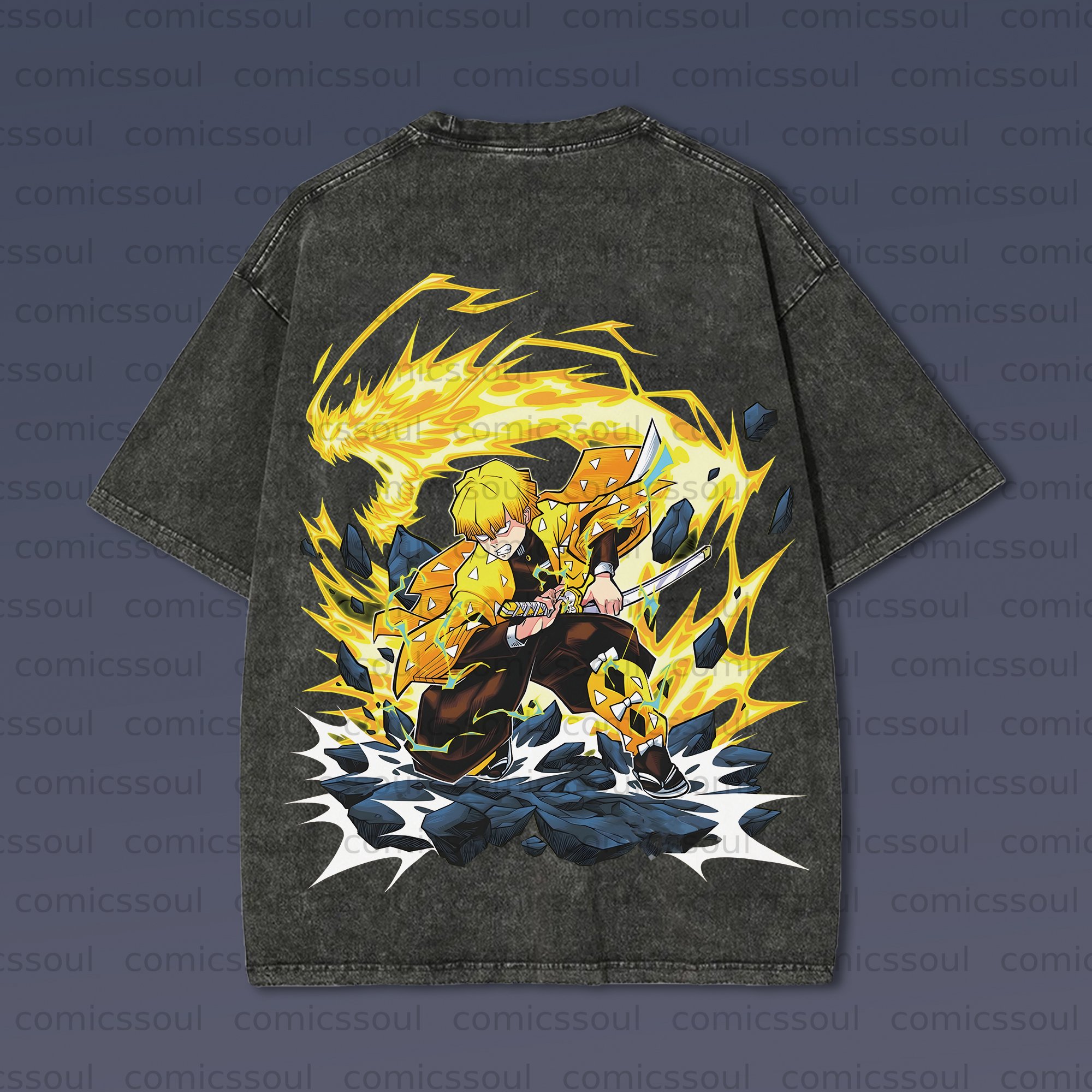 Vintage 3D Direct Inkjet Printed Washed Unisex T-Shirt