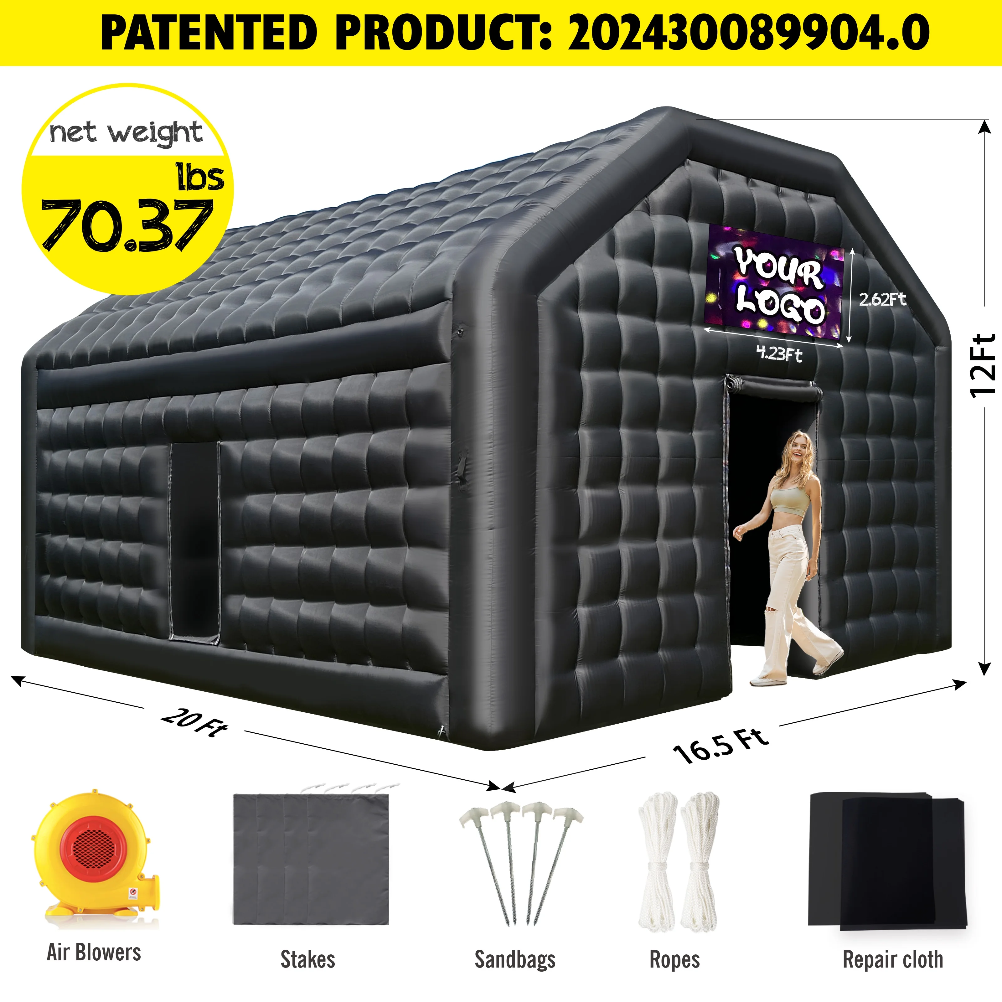 WARSUN 60 Person Large inflatable Party Tent with Disco Cube - Image 12