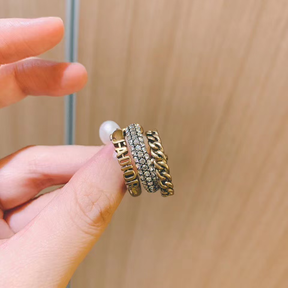 JADIOR 3 Layers Pearl Dangle Ring - Original Replica Club