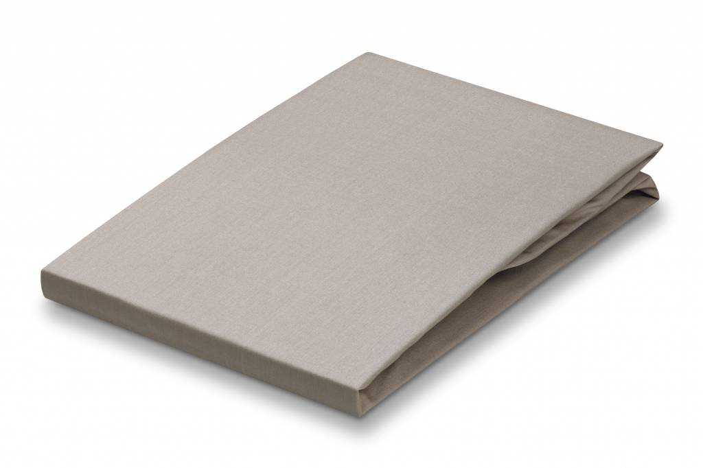 Satin Soft Hoeslaken Stone   140 x 200 cm   Grijs   Beige